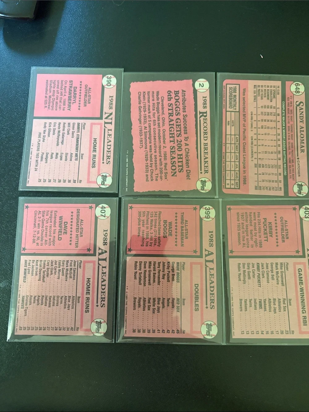 89 Topps Baseball Card Set - Boggs, Winfield, Alomar, Strawberry